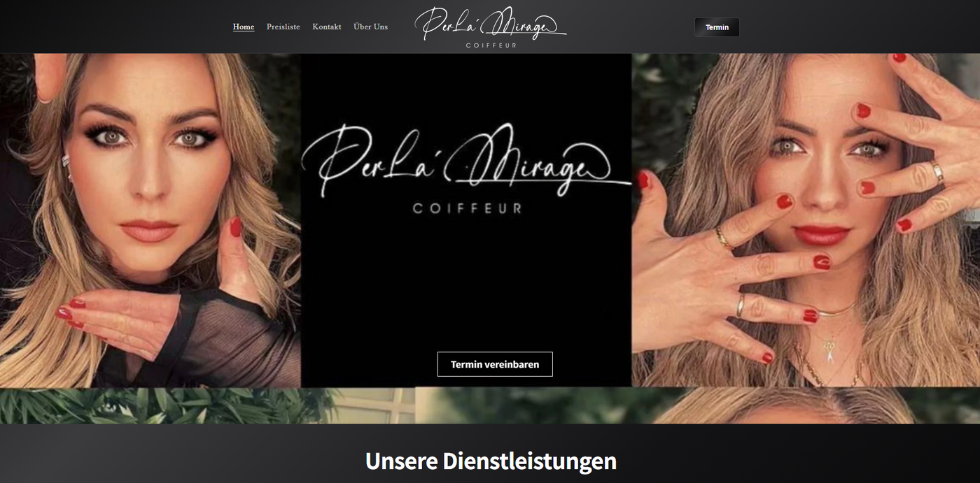 PerLaMirage Coiffeur Website Vorschau